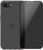 BlueBuilt Back Cover iPhone 16e Transparant + Privacy Filter Screenprotector Glas Apple iPhone 16e hoesje