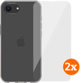 BlueBuilt Back Cover iPhone 16e Transparant + Screenprotector Glas Duo Pack Apple iPhone 16e hoesje