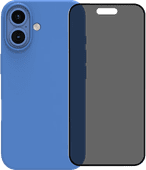 BlueBuilt Back Cover iPhone 16 Bleu + Protège-écran avec Filtre de Confidentialité Verre Coque BlueBuilt pour iPhone