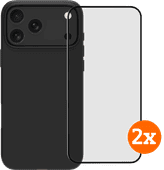BlueBuilt Back Cover iPhone 17 Pro Max Zwart + Screenprotector Duo Pack Apple iPhone back cover