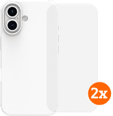 BlueBuilt Back Cover iPhone 16 Wit + Screenprotector Glas Duo Pack Apple iPhone back cover