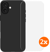 BlueBuilt Protective Back Cover iPhone 16 Plus Transparant + Screenprotector Glas Duo Pack Back cover