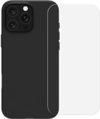 BlueBuilt Back Cover iPhone 16 Pro Zwart + Screenprotector Glas Back cover