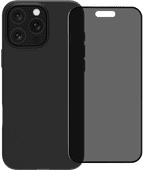 BlueBuilt Back Cover iPhone 16 Pro Zwart + Privacy Filter Screenprotector Glas Apple iPhone back cover