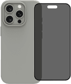 BlueBuilt Back Cover iPhone 16 Pro Grijs + Privacy Filter Screenprotector Glas Apple iPhone back cover