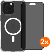 BlueBuilt Protective Cover MagSafe iPhone 16 Pro Max + Privacy Screenprotector Duo Pack Back cover