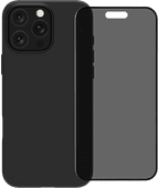 BlueBuilt Back Cover iPhone 16 Pro Max Zwart + Privacy Filter Screenprotector Glas Back cover