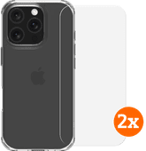 BlueBuilt Protective Back Cover iPhone 16 Pro Transparant + Screenprotector Glas Duo Pack Back cover