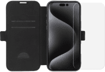 BlueBuilt Apple iPhone 16 Pro Max Book Case Leer Zwart + Screenprotector Glas Apple iPhone book case of 2-in-1 case