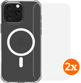 BlueBuilt Protective Back Cover met MagSafe iPhone 16 Pro Max + Screenprotector Duo Pack Back cover