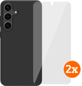 BlueBuilt Samsung Galaxy S25 Plus Back Cover Zwart + Screenprotector Glas Duo Pack Samsung S25 Plus hoesje
