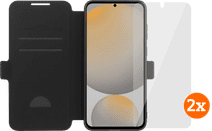 BlueBuilt Samsung Galaxy S25 FE Book Case Zwart + Screenprotector Glas Duo Pack Telefoonhoesje promotie