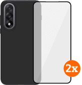 BlueBuilt OnePlus Nord 5 Back Cover Zwart + Screenprotector Glas Duo Pack Back cover