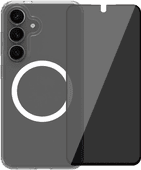 BlueBuilt Back Cover Samsung Galaxy S25 Transparent + BlueBuilt Privacy Screen Protector Glass Samsung S25 case