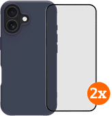 BlueBuilt Protective Back Cover iPhone 17 Bleu + Protège-écran Verre Lot de 2 Coque de téléphone BlueBuilt