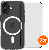 BlueBuilt Protective Back Cover MagSafe iPhone 17 Transparant + Screenprotector Duo Pack Back cover met valbescherming