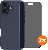 BlueBuilt Protective Back Cover iPhone 17 Blauw + Privacy Filter Screenprotector Duo Pack Apple iPhone back cover