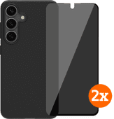 BlueBuilt Samsung Galaxy S25 Back Cover Zwart + Privacy Filter Screenprotector Duo Pack Samsung S25 hoesje