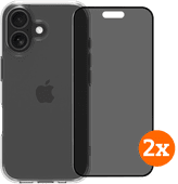 BlueBuilt Protective Back Cover iPhone 17 Transparant + Privacy Screenprotector Duo Pack Apple iPhone back cover