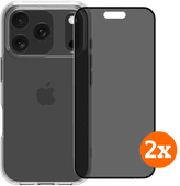 BlueBuilt Protective Cover iPhone 17 Pro Transparant + Privacy Screenprotector Duo Pack Apple iPhone back cover