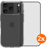 BlueBuilt Protective Back Cover iPhone 17 Pro Transparant + Screenprotector Glas Duo Pack Apple iPhone back cover