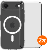 BlueBuilt Protective Back Cover MagSafe iPhone Air Transparant + Screenprotector Duo Pack Back cover