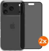 BlueBuilt Back Cover iPhone 17 Pro Transparant + Privacy Filter Screenprotector Duo Pack Apple iPhone back cover