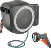 Gardena Wandslangenbox 25 RollUp M/L Wit + Gardena Classic Multifunctionele Broes Gardena tuingereedschap aanbieding