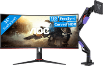 AOC CU34G2XP/BK + Vortech Bras d'Écran PC avec Vérin à Gaz 