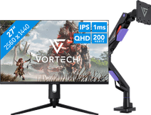 Vortech Pro 27 inch Quad HD + Vortech Monitorarm met Gasveer Monitor bundel