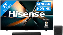 Hisense 85" ULED Mini-Led U7Q (2025) + Hisense AX3120Q Tv met soundbar aanbieding