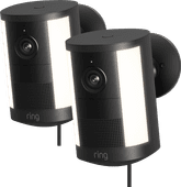Ring Spotlight Camera 2e Generatie Stekker Zwart Duo Pack Buiten IP camera voor Ring