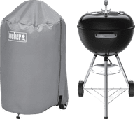 Weber Original Kettle 47 cm Zwart + Weber Hoes 47 cm Houtskool barbecue hoespakket