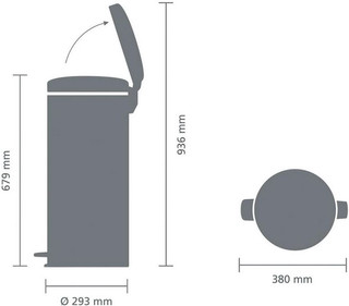 Brabantia NewIcon Pedal Trash Can 30L White