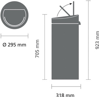 Brabantia Touch Bin 30L Matte Steel Fingerprint-Proof