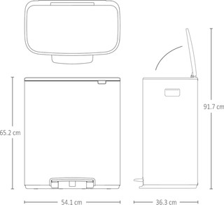 Brabantia Bo Pedaalemmer 2 x 30 Liter Soft Grey