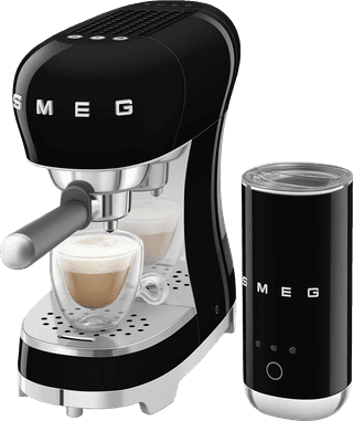 SMEG ECF12BLEU Zwart + melkopschuimer