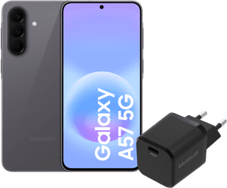 Samsung Galaxy A57 128 Go Gris 5G + BlueBuilt Chargeur avec Port USB-C 45 W Noir