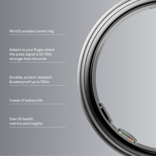 Oura Ring 5 Size 8 Brushed Silver