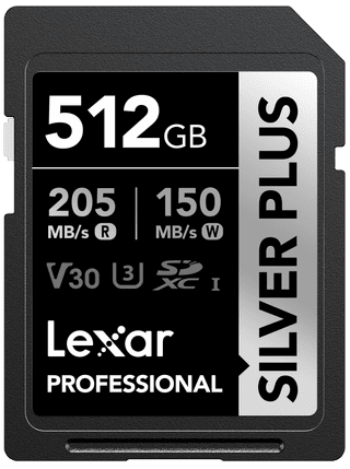 Lexar Professional SDXC Silver Plus 512 Go 150 Mo/s