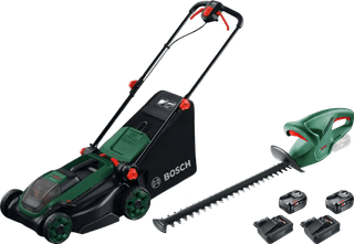 Bosch Rotak 18V2-38 + Bosch EasyHedgeCut 18-45 Li + Bosch Starterset 18V 4,0 Ah (2x)