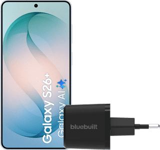 Samsung Galaxy S26 Plus 256GB Lichtblauw 5G + BlueBuilt Oplader 45 Watt Zwart