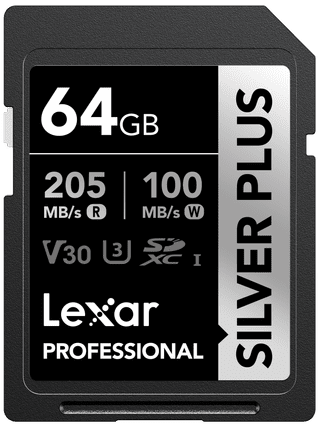 Lexar Professional SDXC Silver Plus 64 Go 100 Mo/s