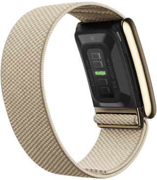 WHOOP 5.0 Peak Zwart Abonnement 1 Jaar + WHOOP 5.0 SuperKnit Luxe Band Beige