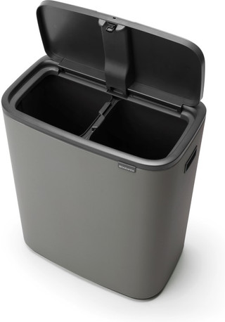 Brabantia Bo Touch Bin 2x30 Liters Mineral Concrete Gray