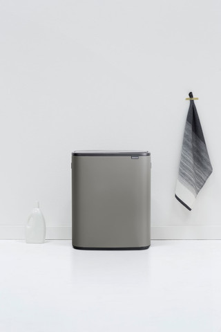 Brabantia Bo Touch Bin 2x30 Liters Mineral Concrete Gray