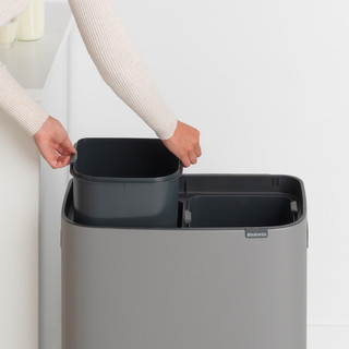Brabantia Bo Touch Bin 2x30 Liters Mineral Concrete Gray