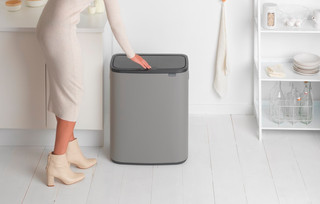 Brabantia Bo Touch Bin 2x30 Liters Mineral Concrete Gray