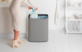 Brabantia Bo Touch Bin 2x30 Liters Mineral Concrete Gray