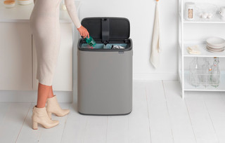 Brabantia Bo Touch Bin 2x30 Liters Mineral Concrete Gray